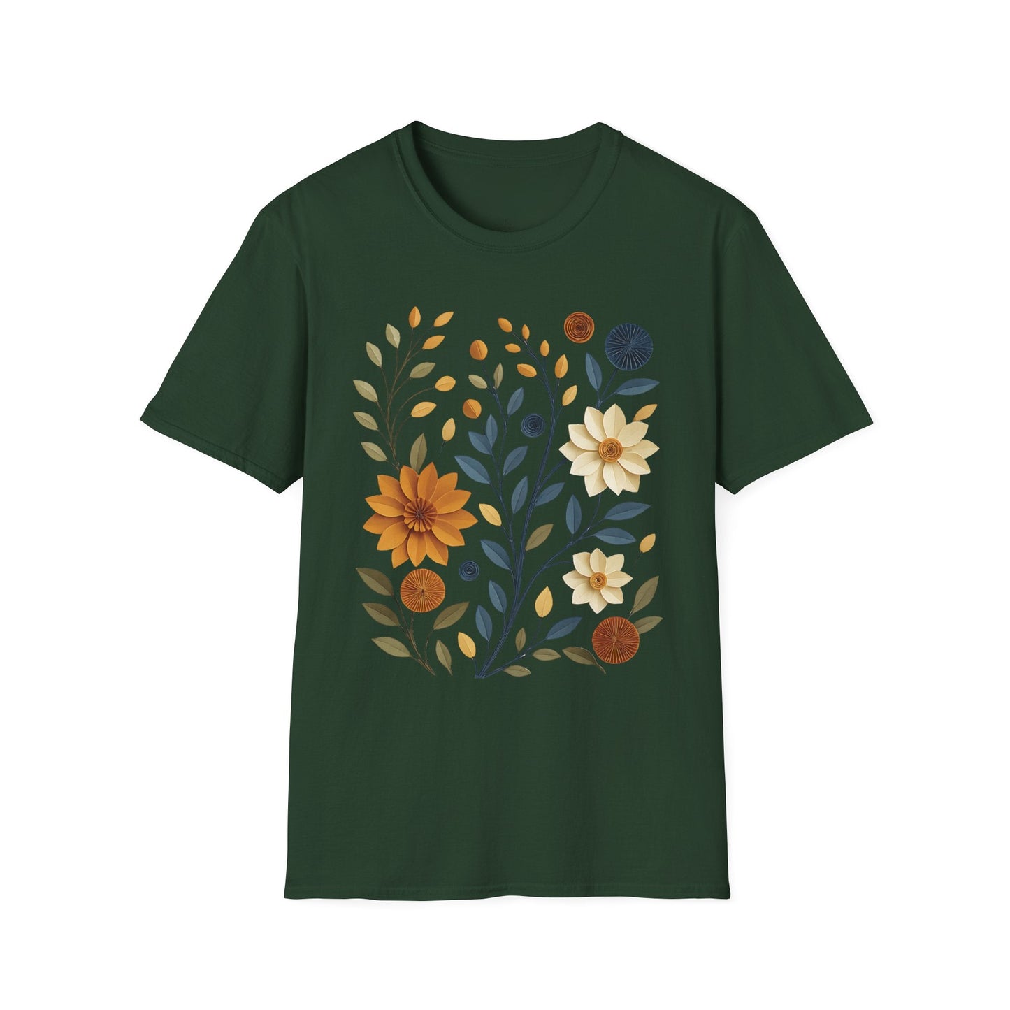 Printify T-Shirt Paper Cut Floral T-Shirt