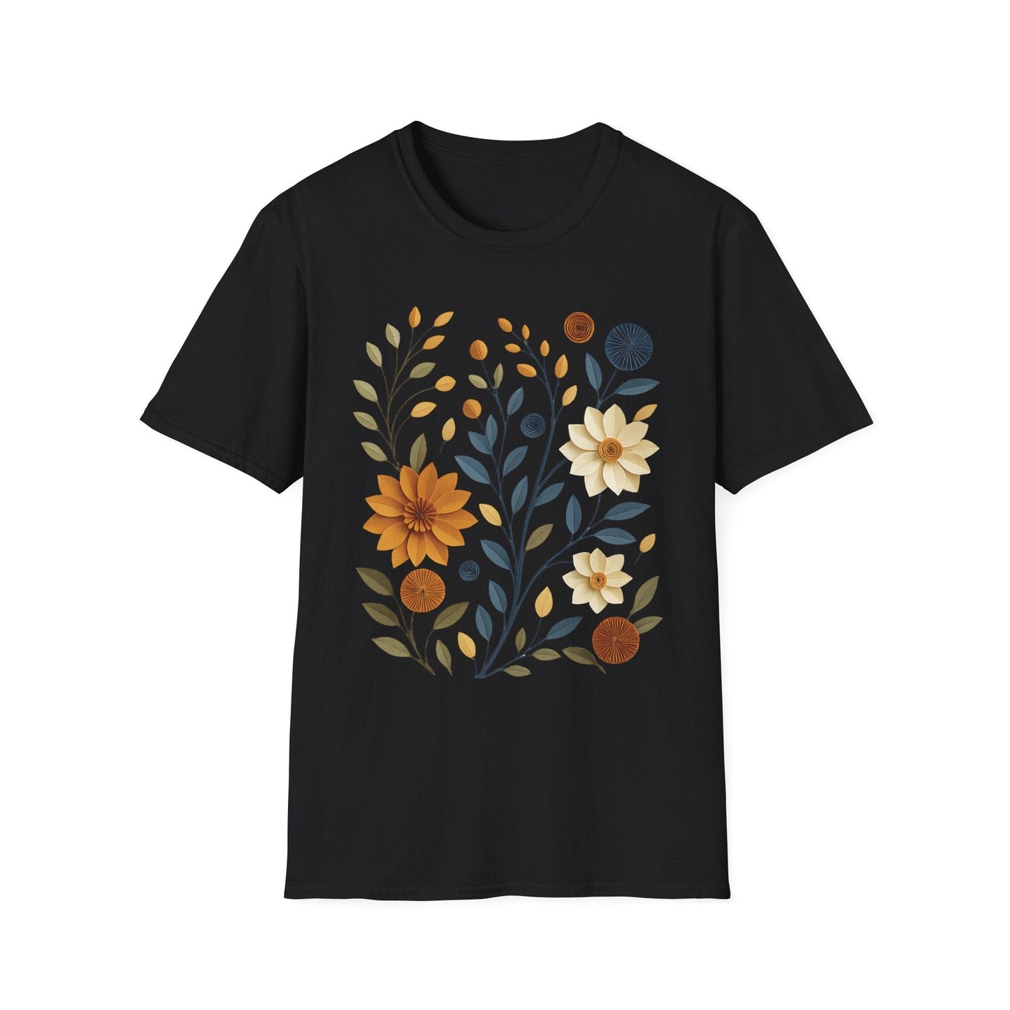 Printify T-Shirt Paper Cut Floral T-Shirt