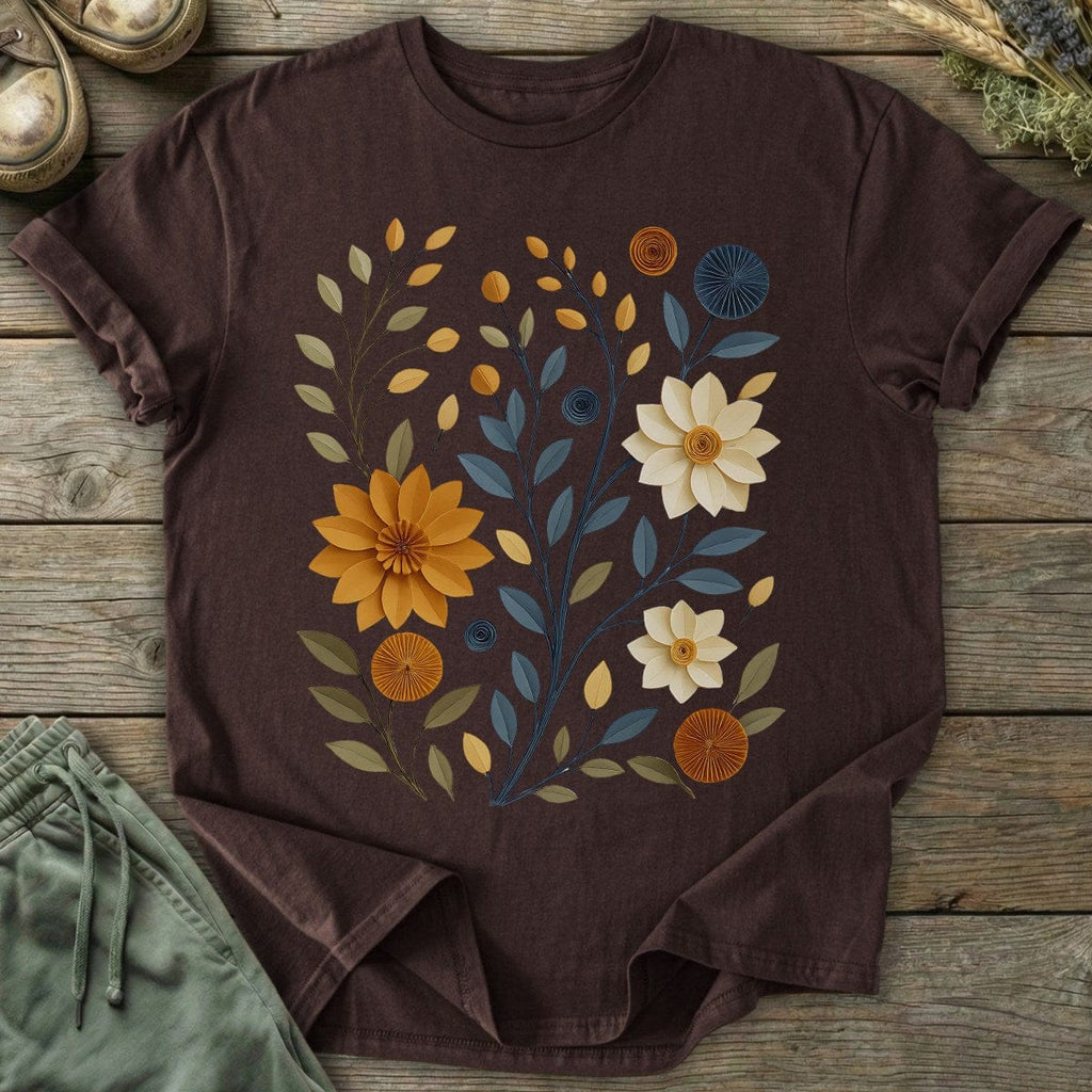 Printify T-Shirt Paper Cut Floral T-Shirt