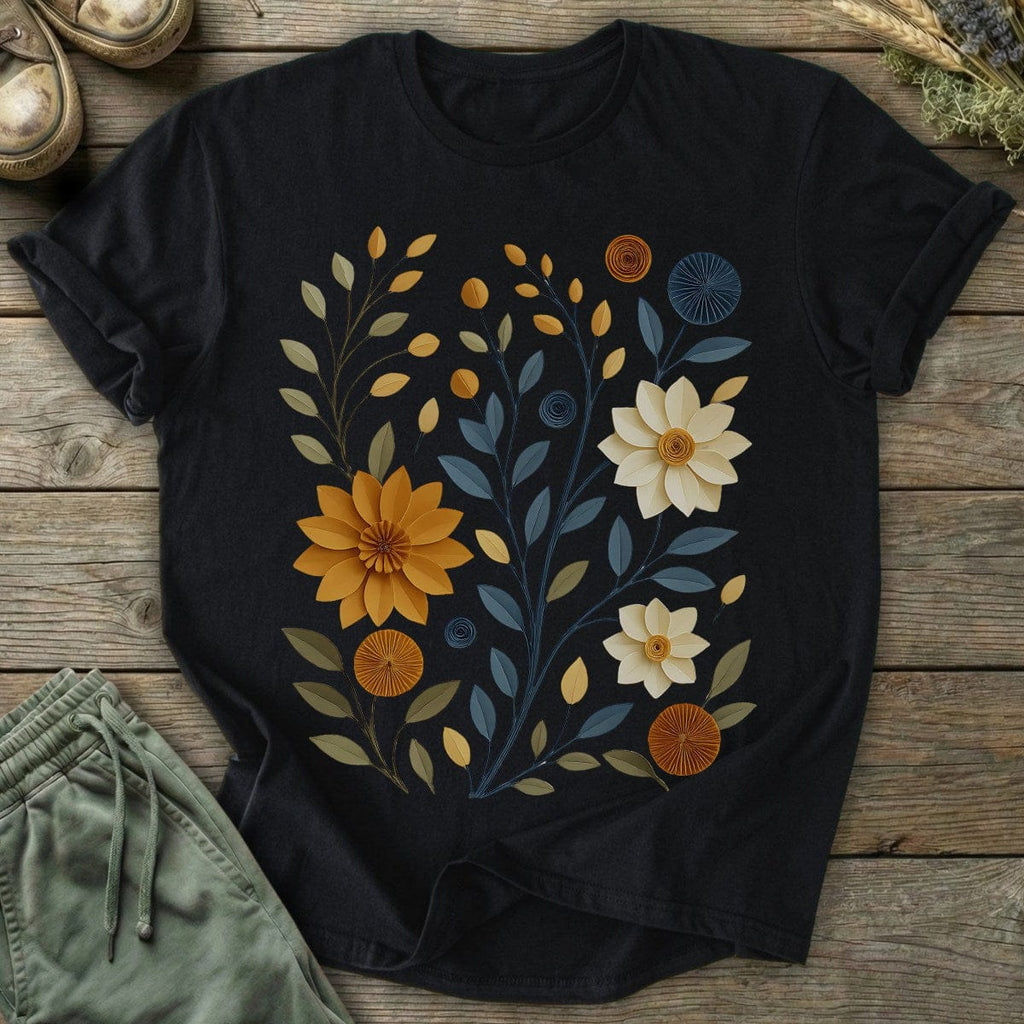 Printify T-Shirt Paper Cut Floral T-Shirt