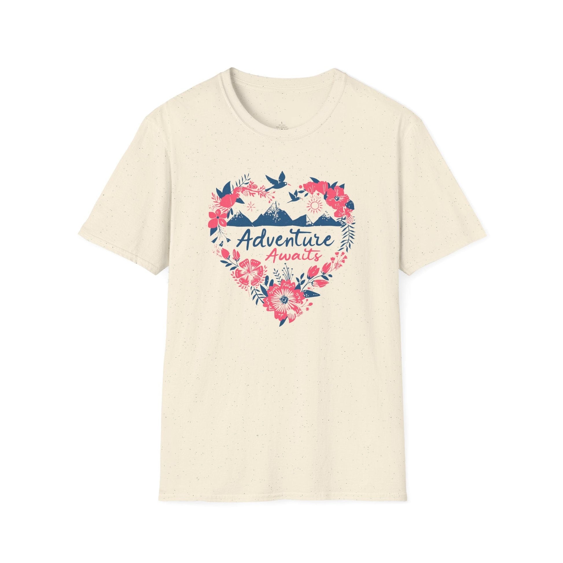 Printify T-Shirt Pink Heart Adventure Awaits T-Shirt