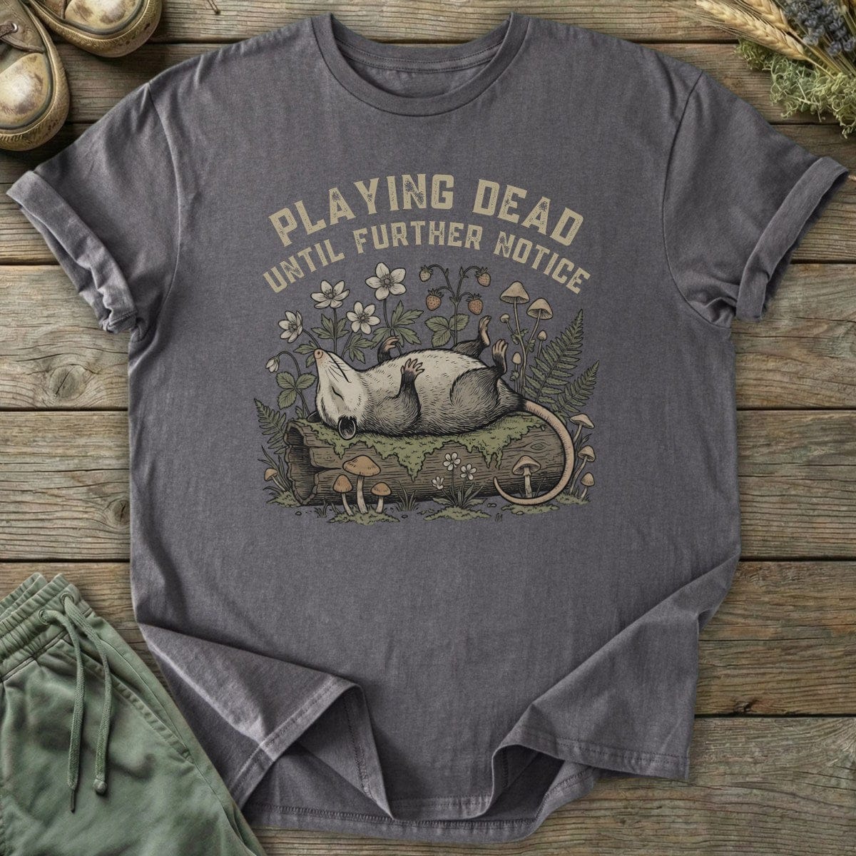 Printify T-Shirt Playing Dead T-Shirt