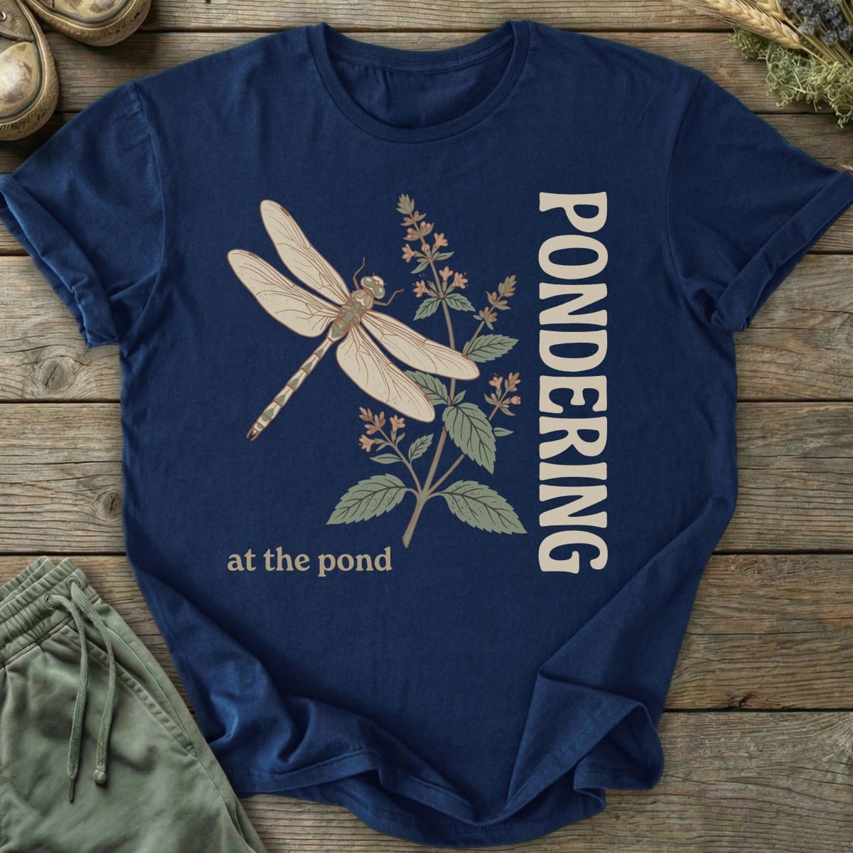 Printify T-Shirt Pondering At The Pond T-Shirt