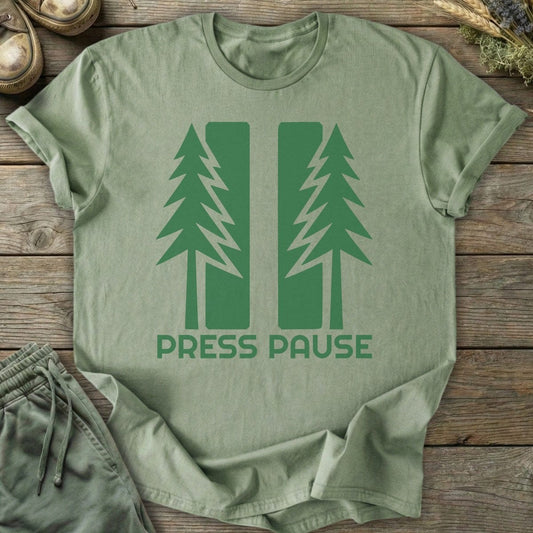 Printify T-Shirt Press Pause T-Shirt