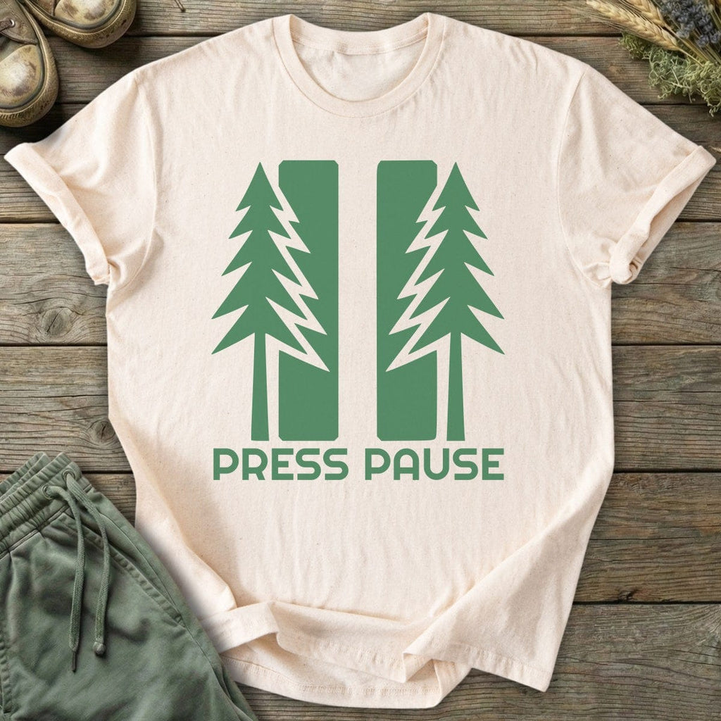 Printify T-Shirt Press Pause T-Shirt