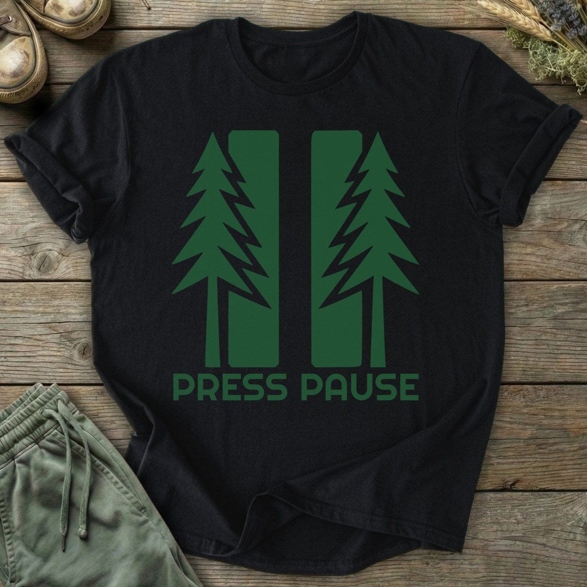 Printify T-Shirt Press Pause T-Shirt