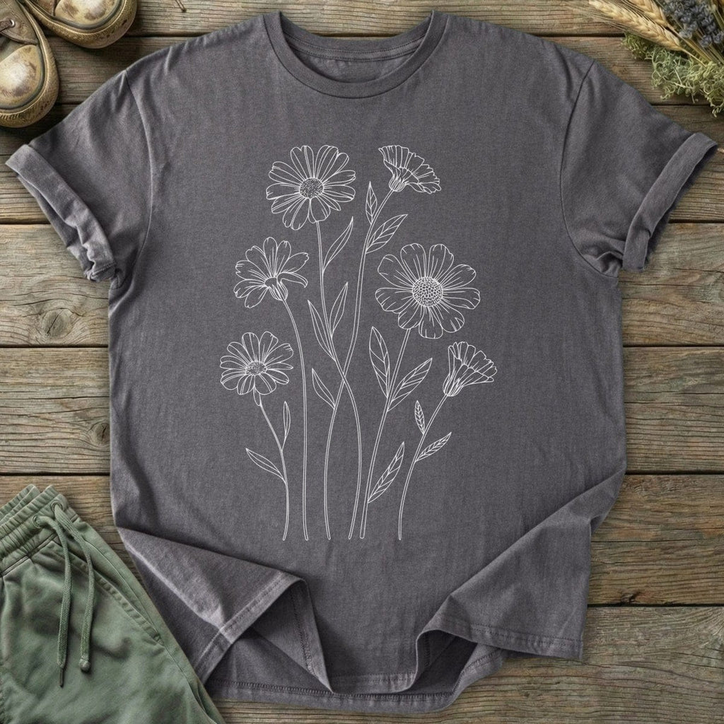 Printify T-Shirt Pressed Flowers Wildflower  T-Shirt
