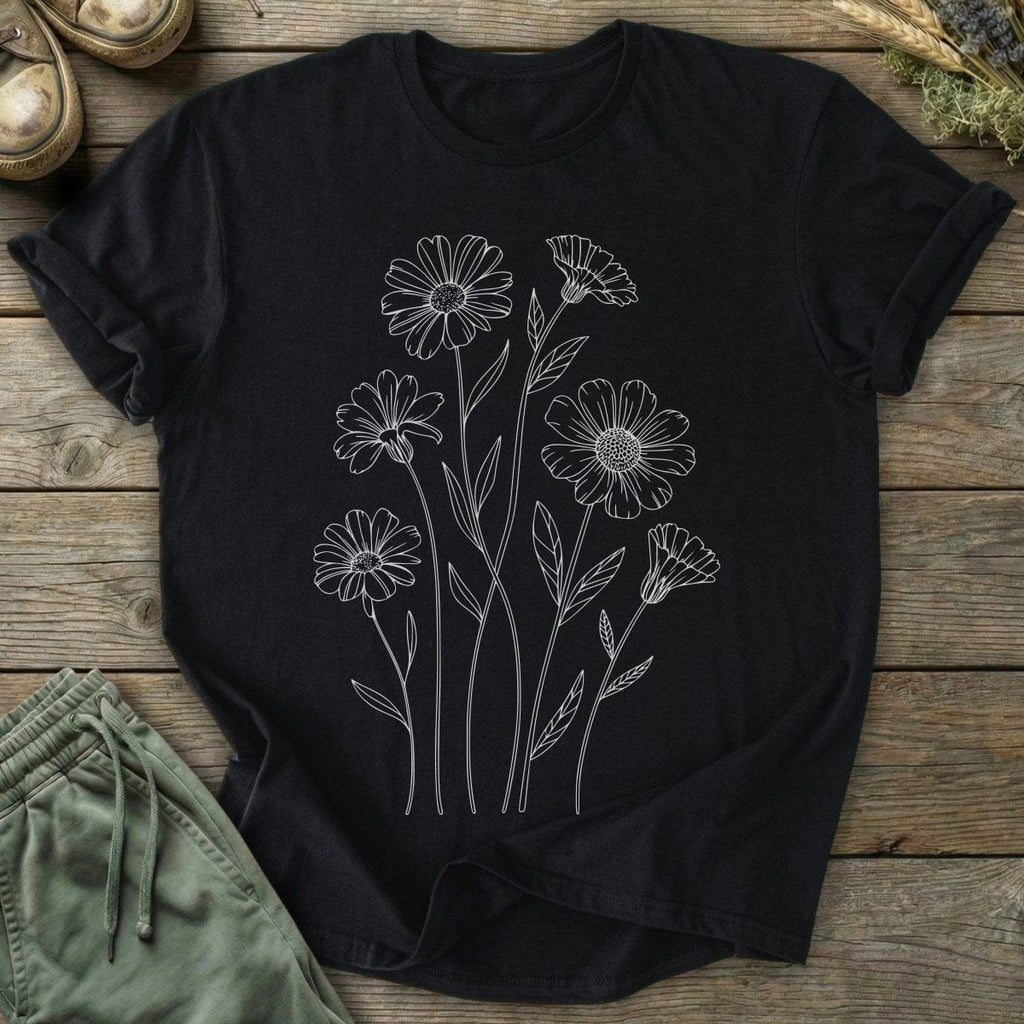 Printify T-Shirt Pressed Flowers Wildflower  T-Shirt