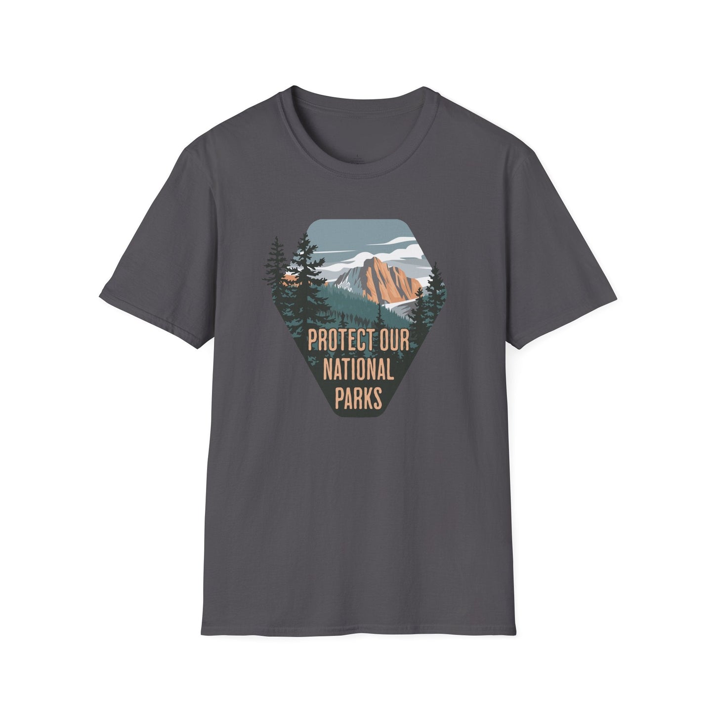 Printify T-Shirt Protect National Parks Badge T-Shirt
