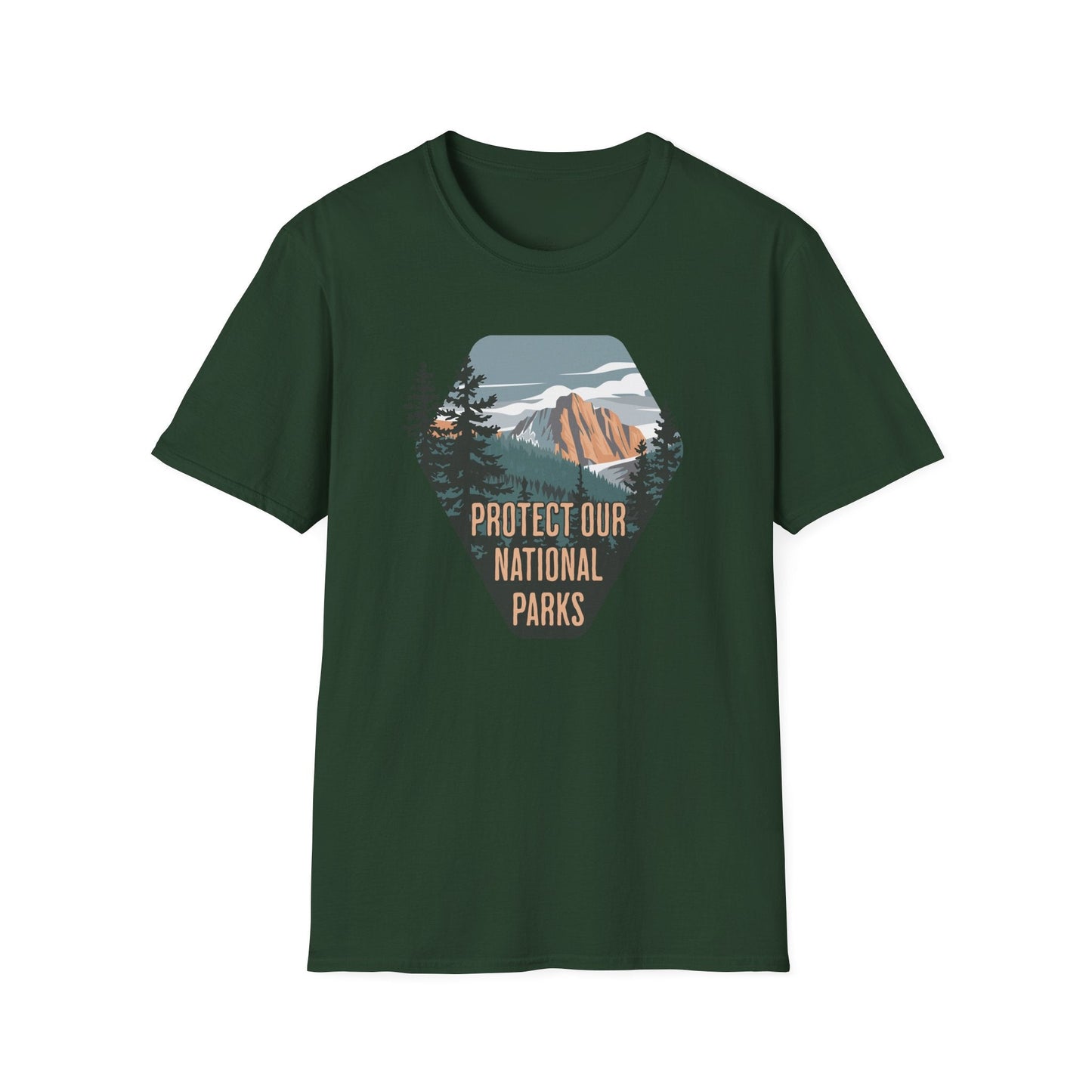 Printify T-Shirt Protect National Parks Badge T-Shirt