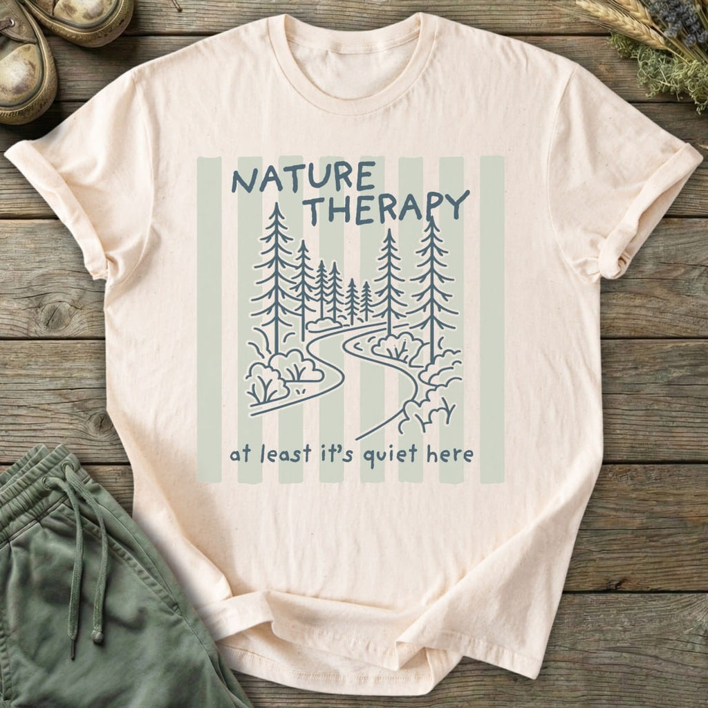 Printify T-Shirt Quiet Here Stripe T-Shirt