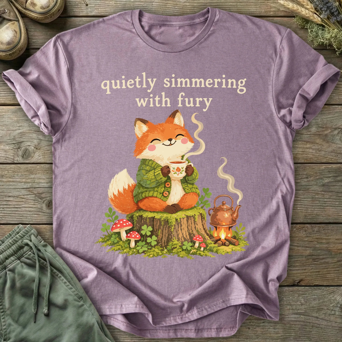 Printify T-Shirt Quietly Simmering T-Shirt