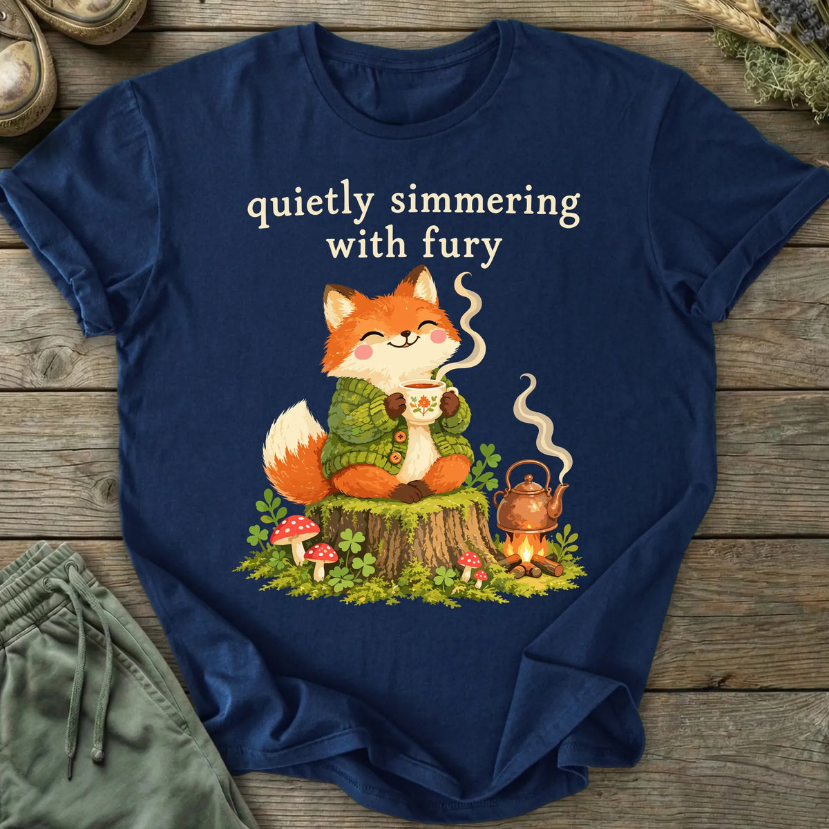 Printify T-Shirt Quietly Simmering T-Shirt