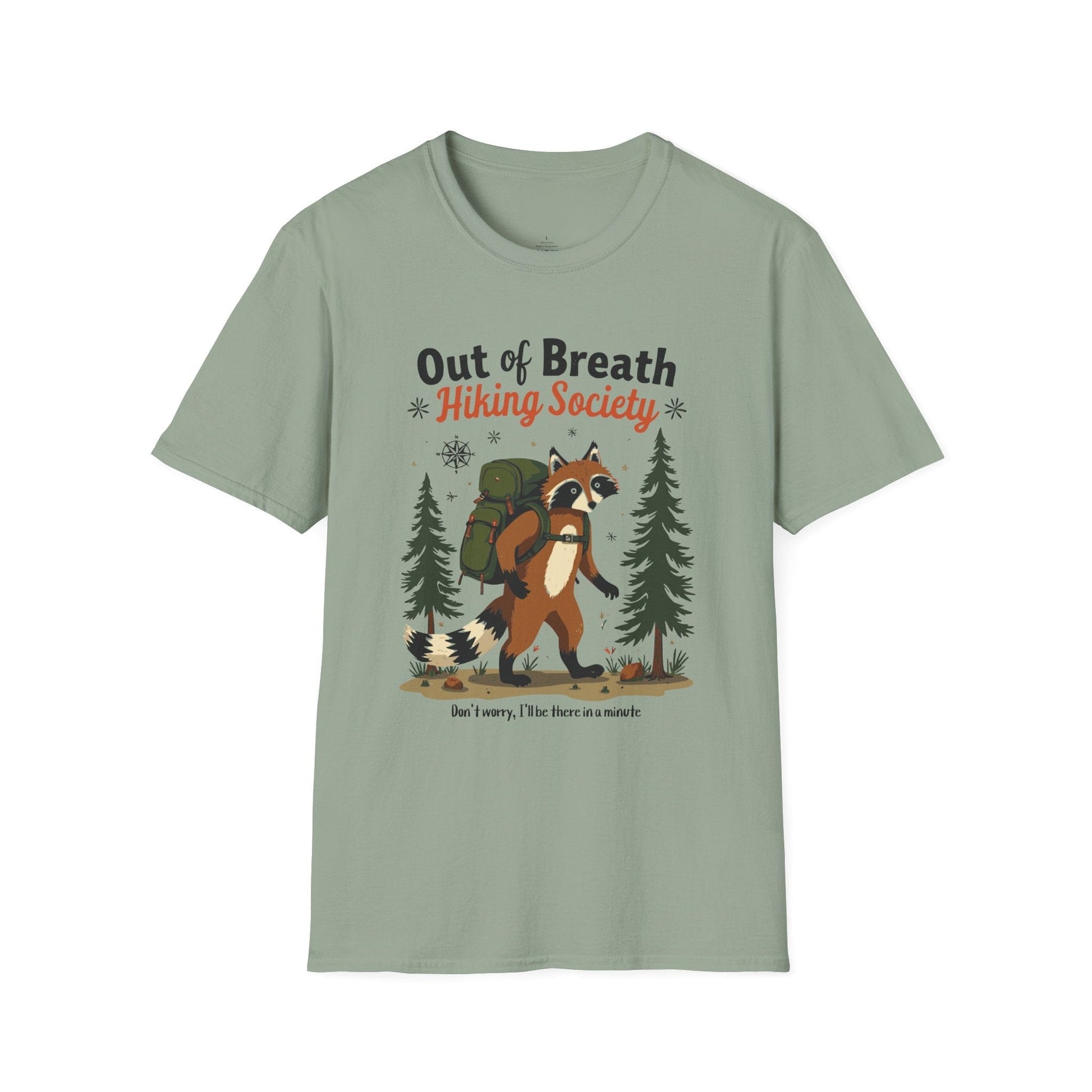 Printify T-Shirt Racoon Hiking Society T-Shirt