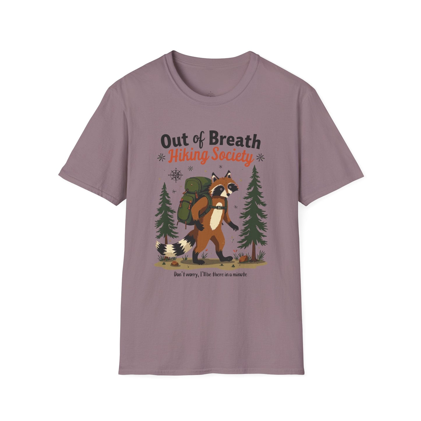 Printify T-Shirt Racoon Hiking Society T-Shirt