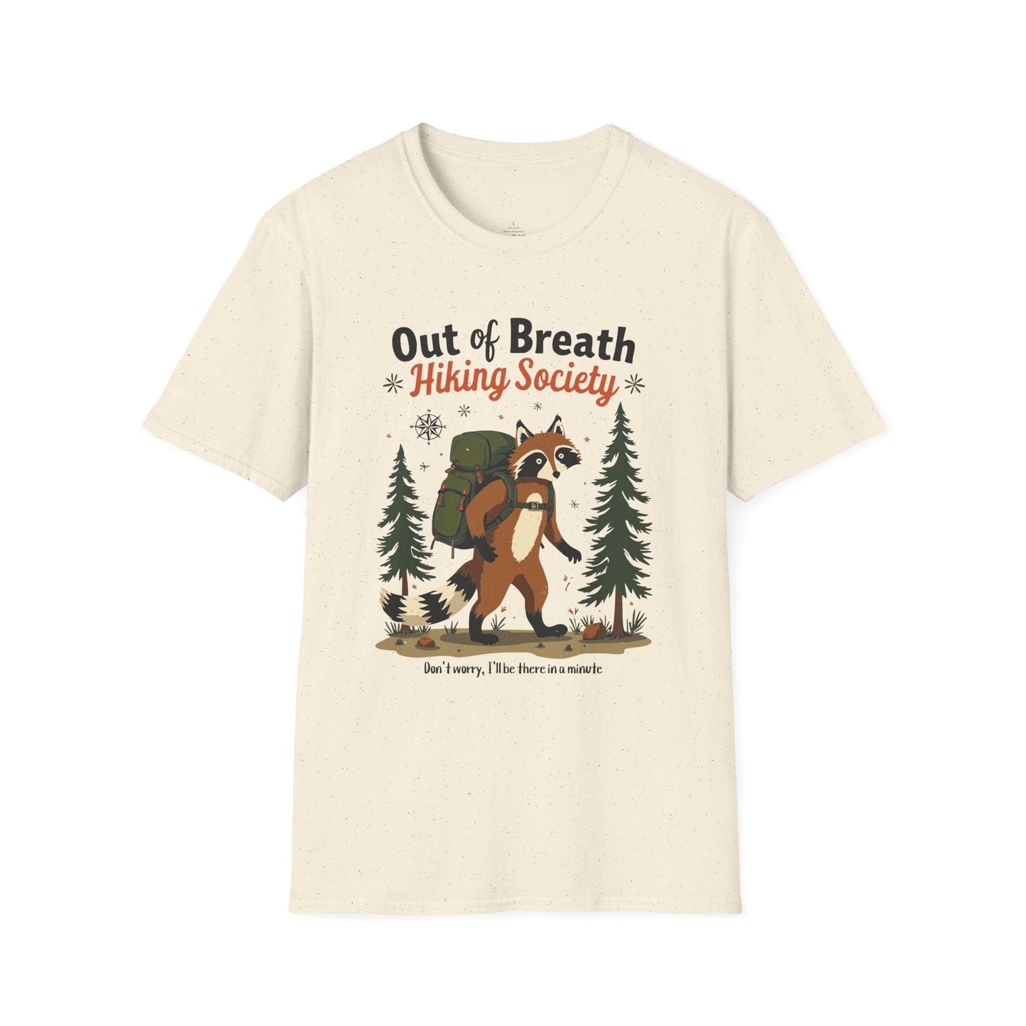 Printify T-Shirt Racoon Hiking Society T-Shirt