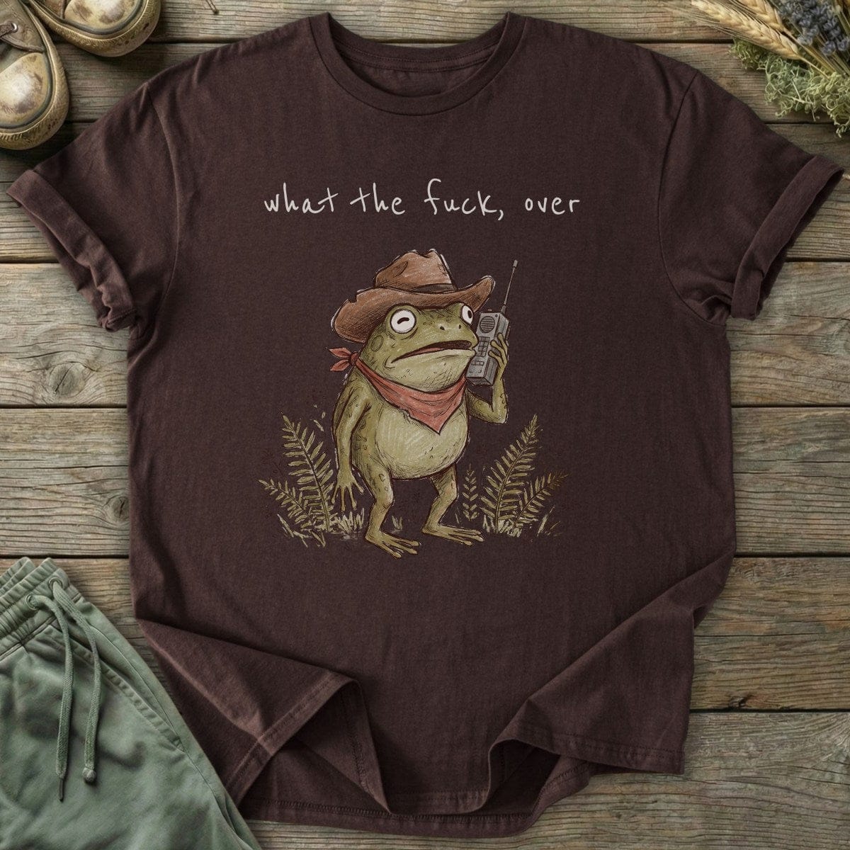 Printify T-Shirt Radio Cowboy Frog T-Shirt