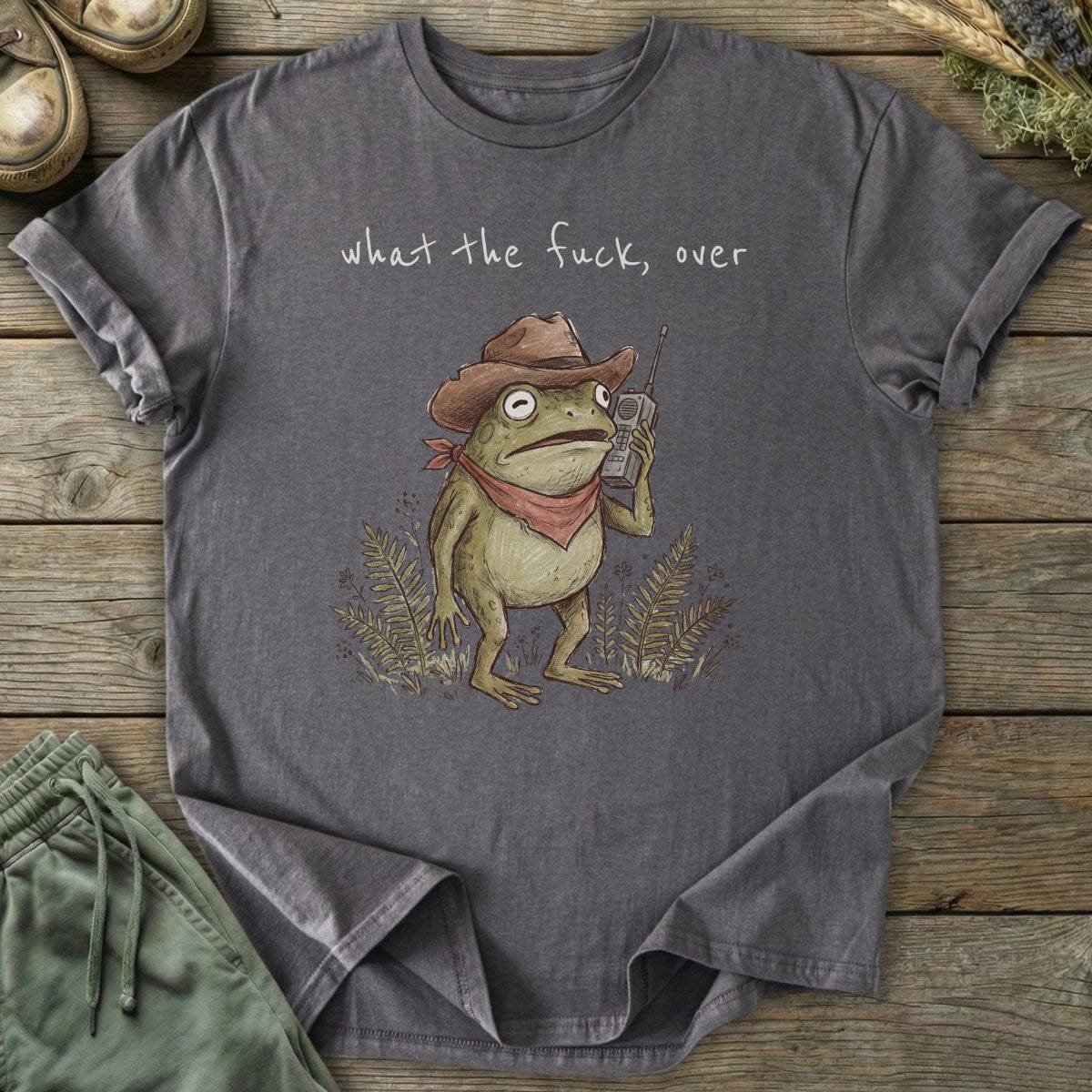 Printify T-Shirt Radio Cowboy Frog T-Shirt