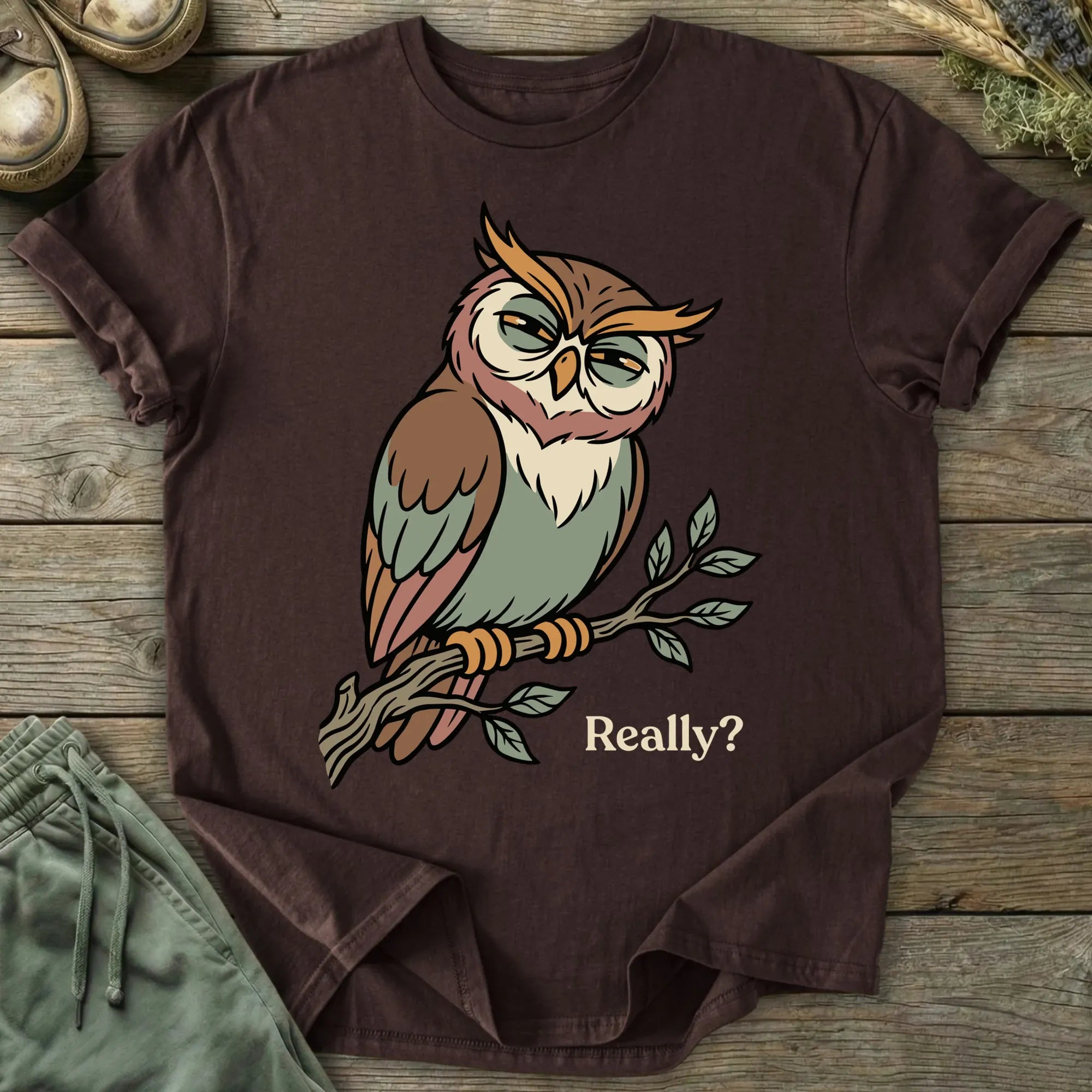 Printify T-Shirt Really Sarcastic Owl T-Shirt