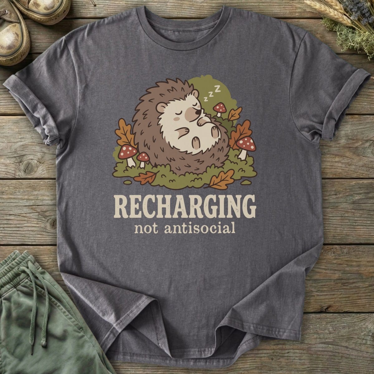 Printify T-Shirt Recharging T-Shirt