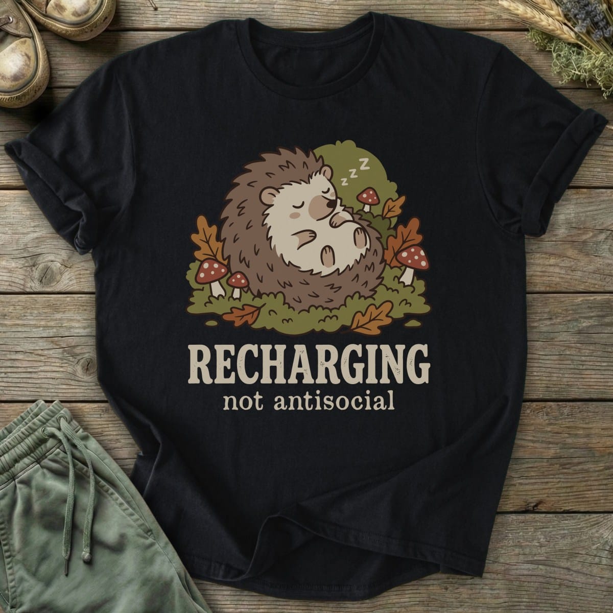 Printify T-Shirt Recharging T-Shirt