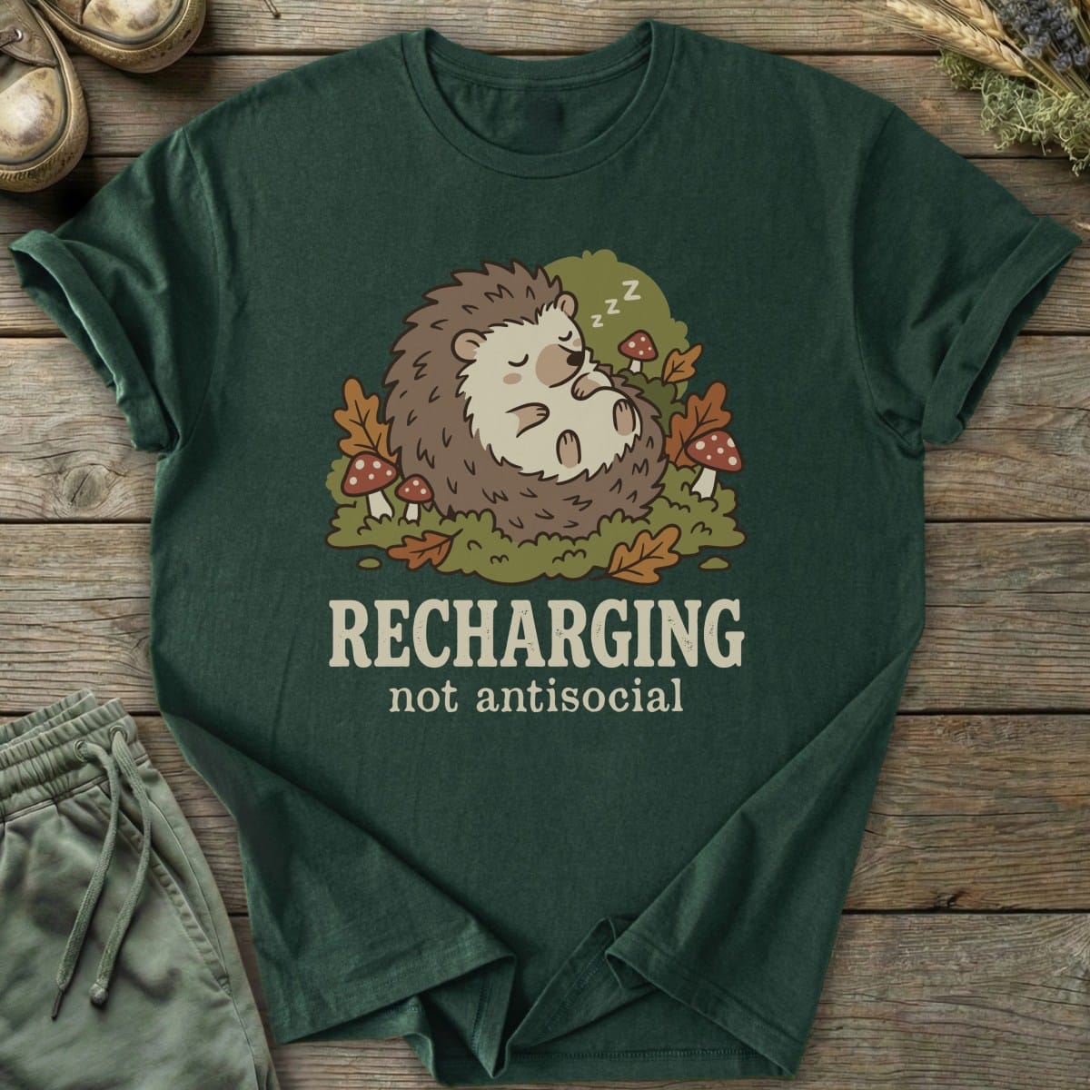 Printify T-Shirt Recharging T-Shirt