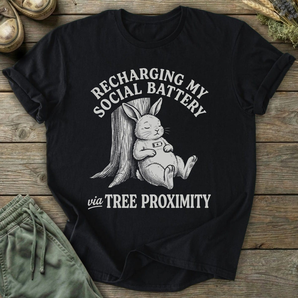 Printify T-Shirt Recharging Via Trees T-Shirt