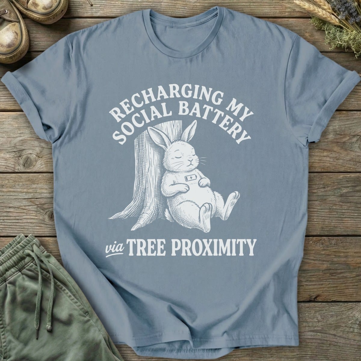 Printify T-Shirt Recharging Via Trees T-Shirt