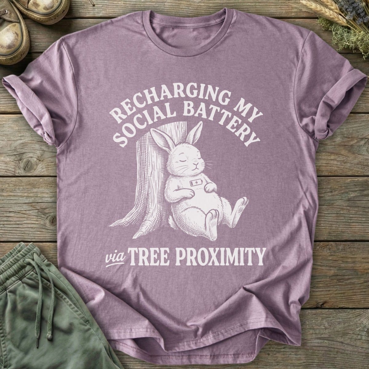 Printify T-Shirt Recharging Via Trees T-Shirt