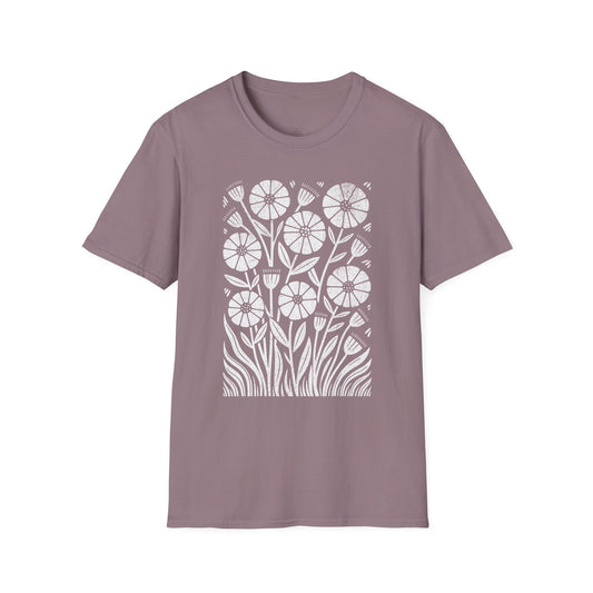 Printify T-Shirt Retro Wildflower Garden Organic T-Shirt