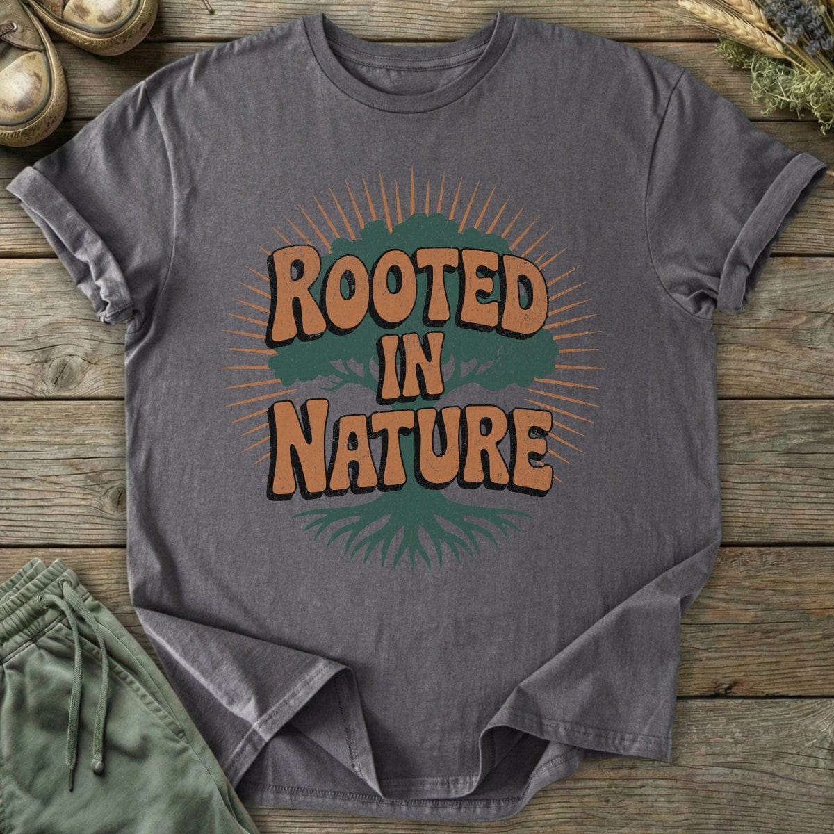 Printify T-Shirt Rooted in Nature Rays T-Shirt
