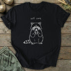 Printify T-Shirt Self Care Raccoon T-Shirt
