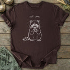 Printify T-Shirt Self Care Raccoon T-Shirt