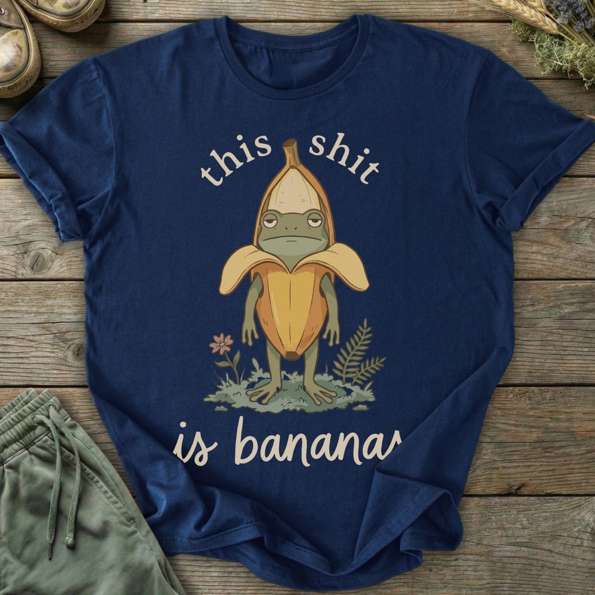 Printify T-Shirt Shit Is Bananas Frog T-Shirt