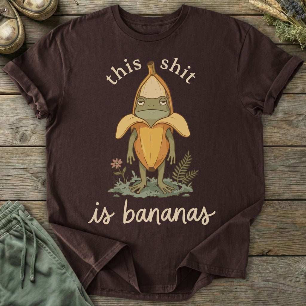 Printify T-Shirt Shit Is Bananas Frog T-Shirt