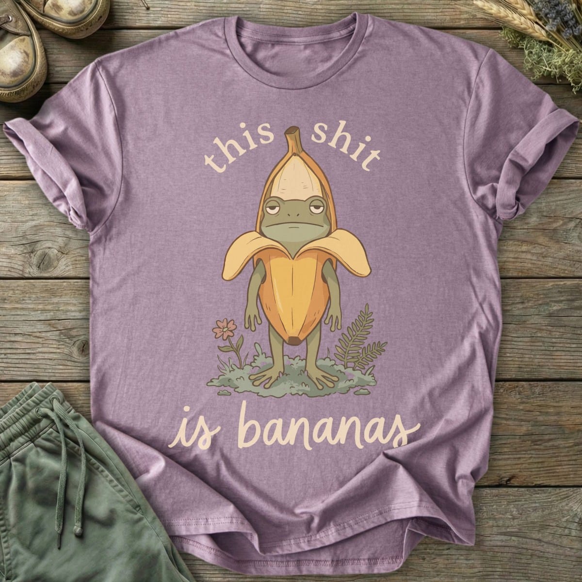 Printify T-Shirt Shit Is Bananas Frog T-Shirt