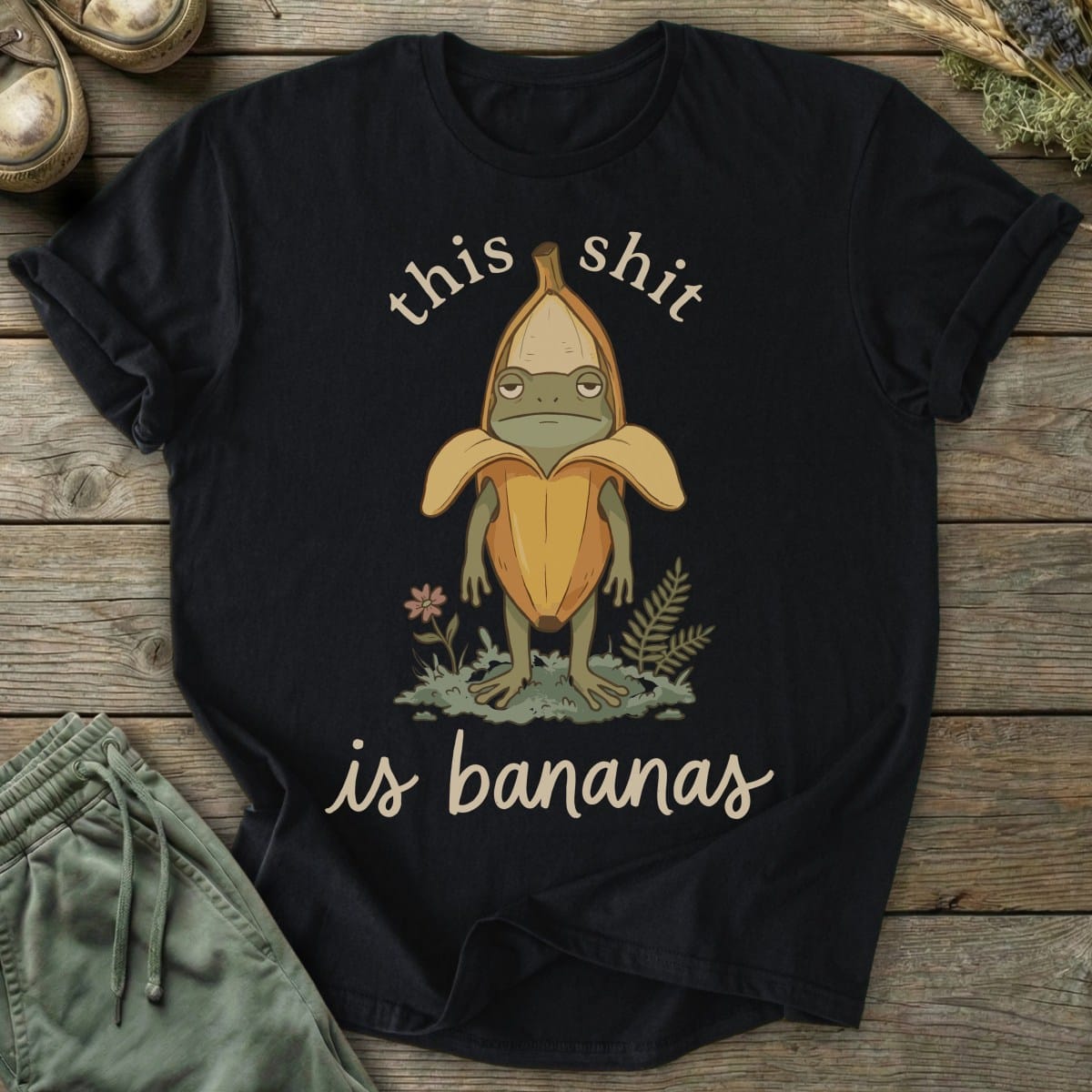 Printify T-Shirt Shit Is Bananas Frog T-Shirt