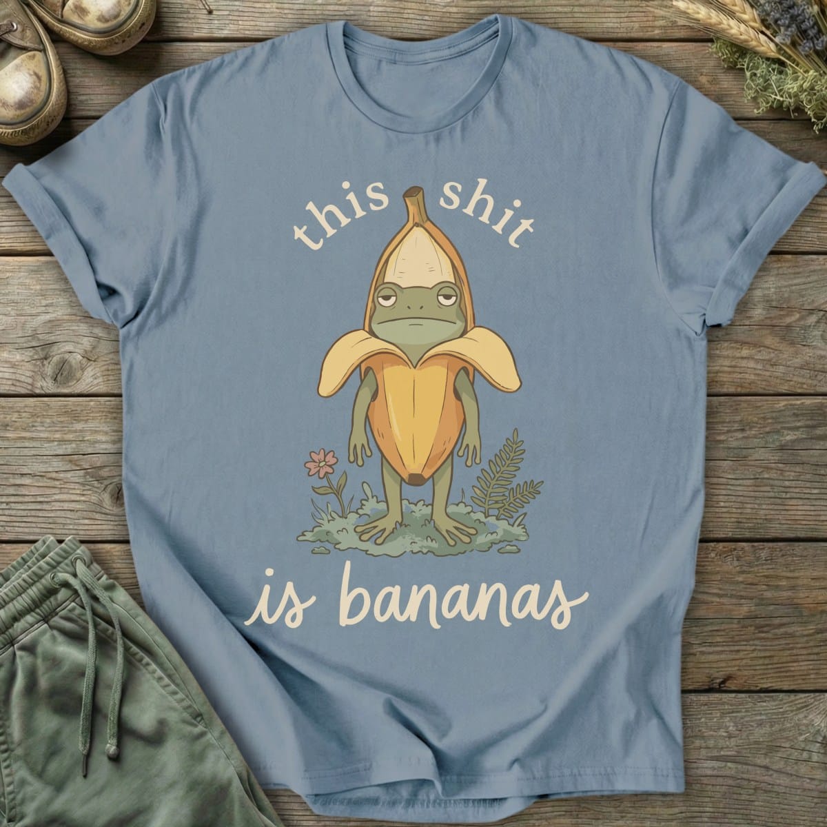 Printify T-Shirt Shit Is Bananas Frog T-Shirt