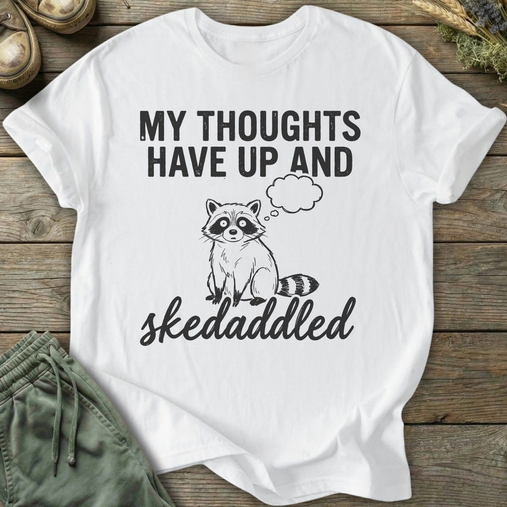 Printify T-Shirt Skedaddled Raccoon T-Shirt