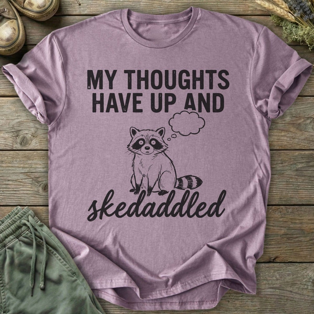 Printify T-Shirt Skedaddled Raccoon T-Shirt