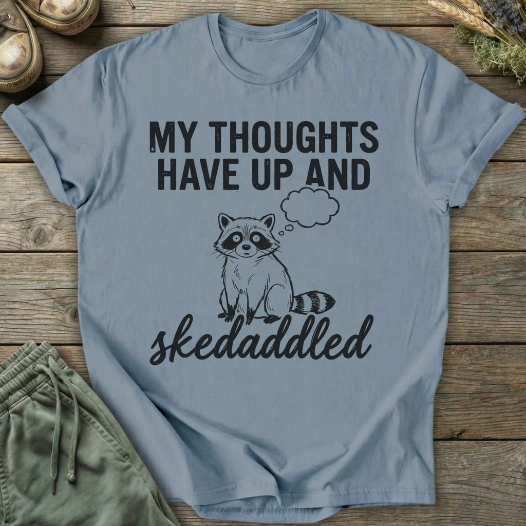 Printify T-Shirt Skedaddled Raccoon T-Shirt