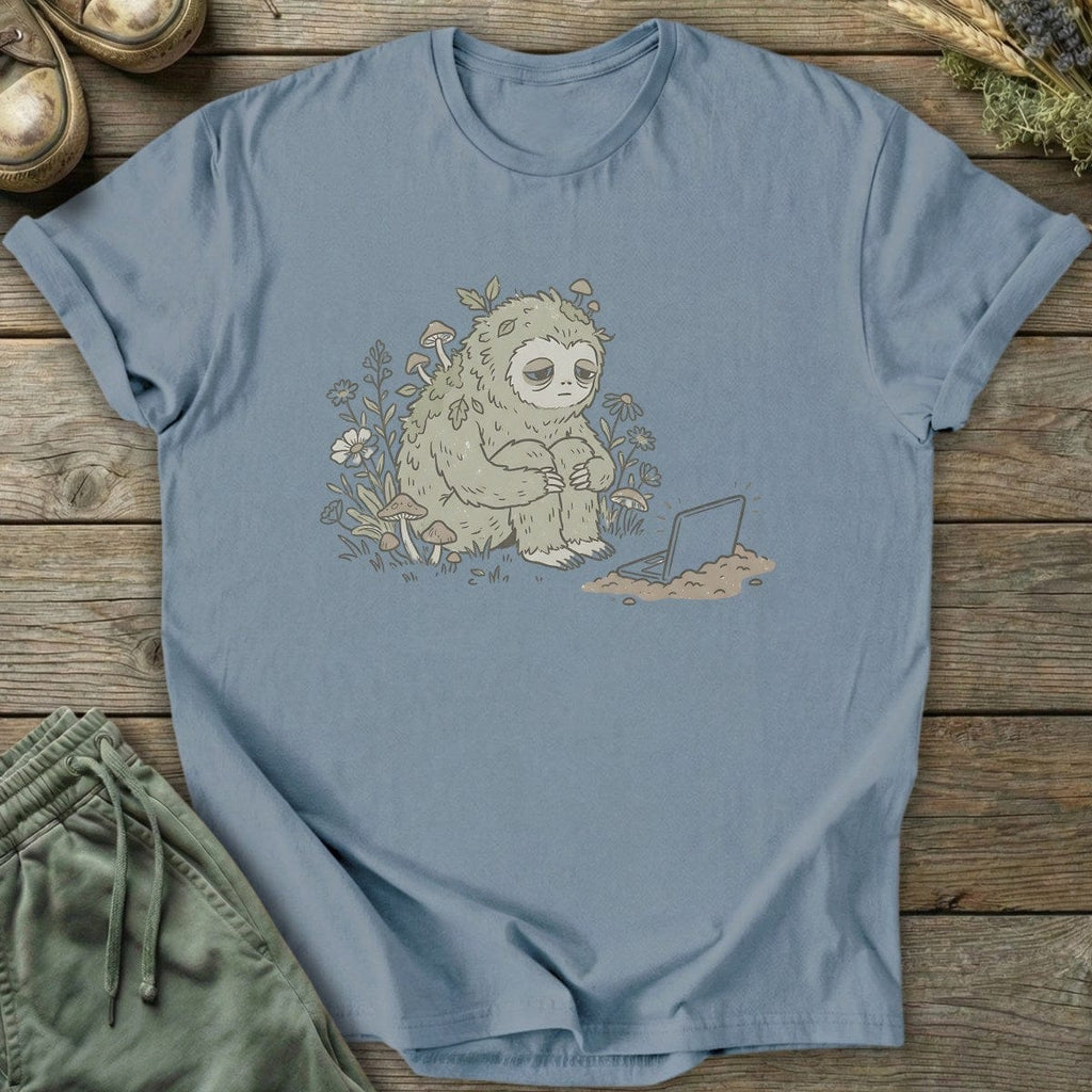 Printify T-Shirt Sloth With Laptop T-Shirt