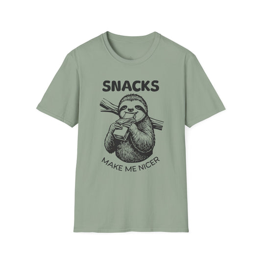 Printify T-Shirt Snacks Make Me Nicer T-Shirt