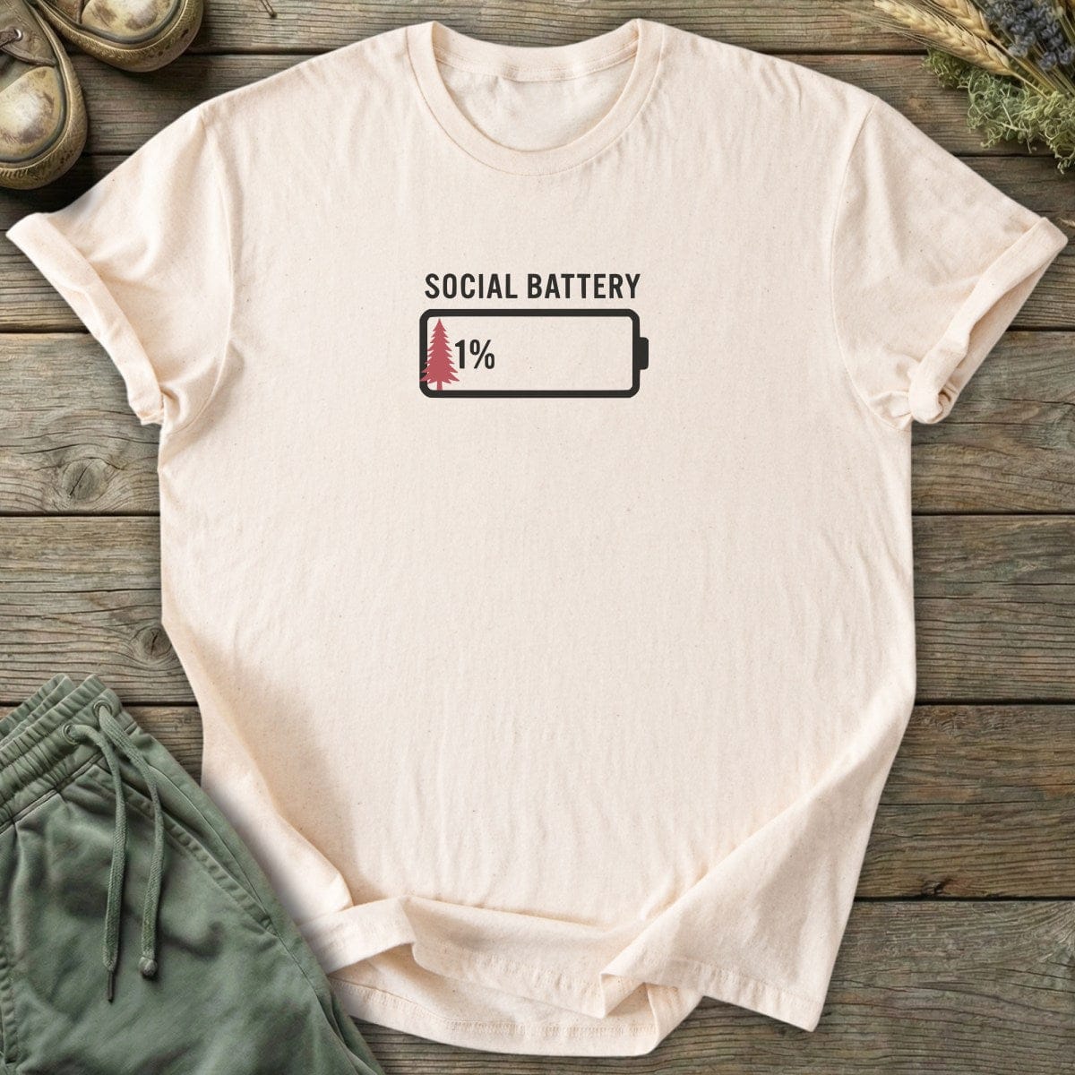 Printify T-Shirt Social Battery T-Shirt