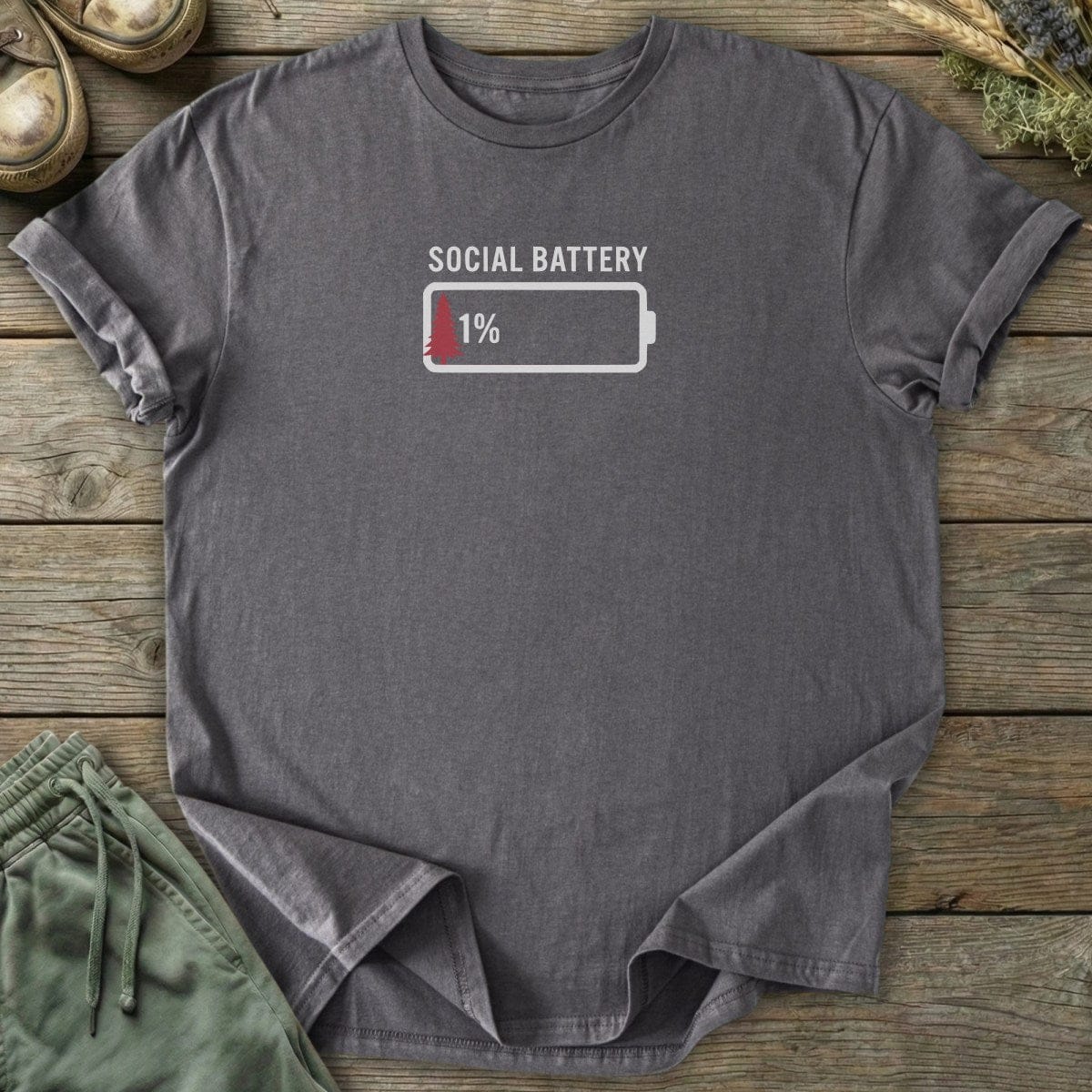 Printify T-Shirt Social Battery T-Shirt