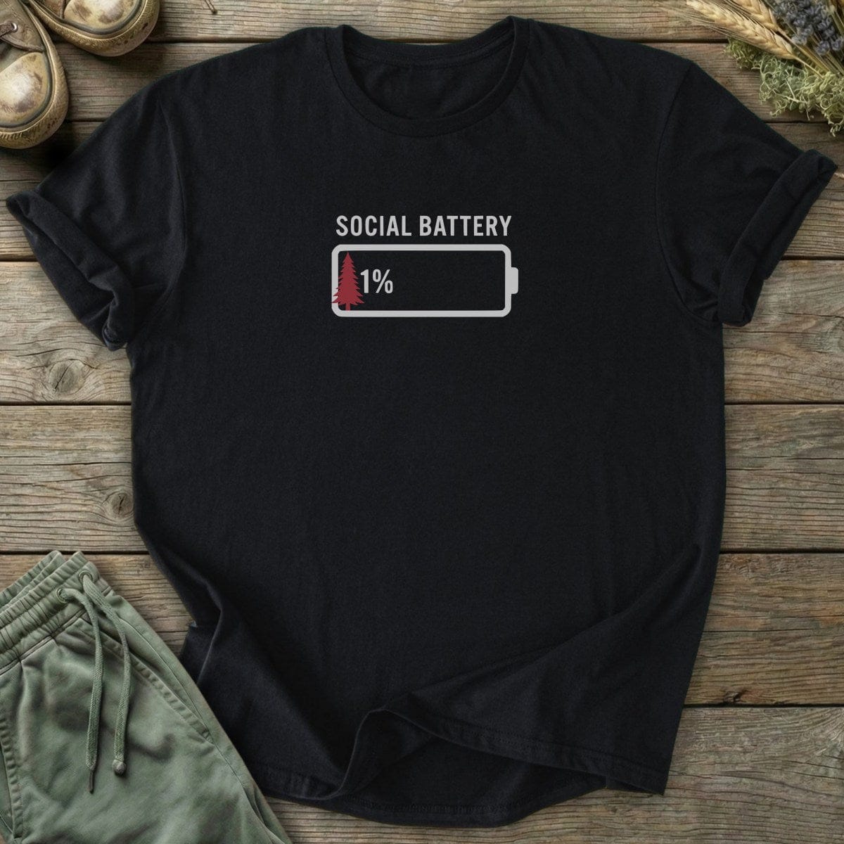 Printify T-Shirt Social Battery T-Shirt