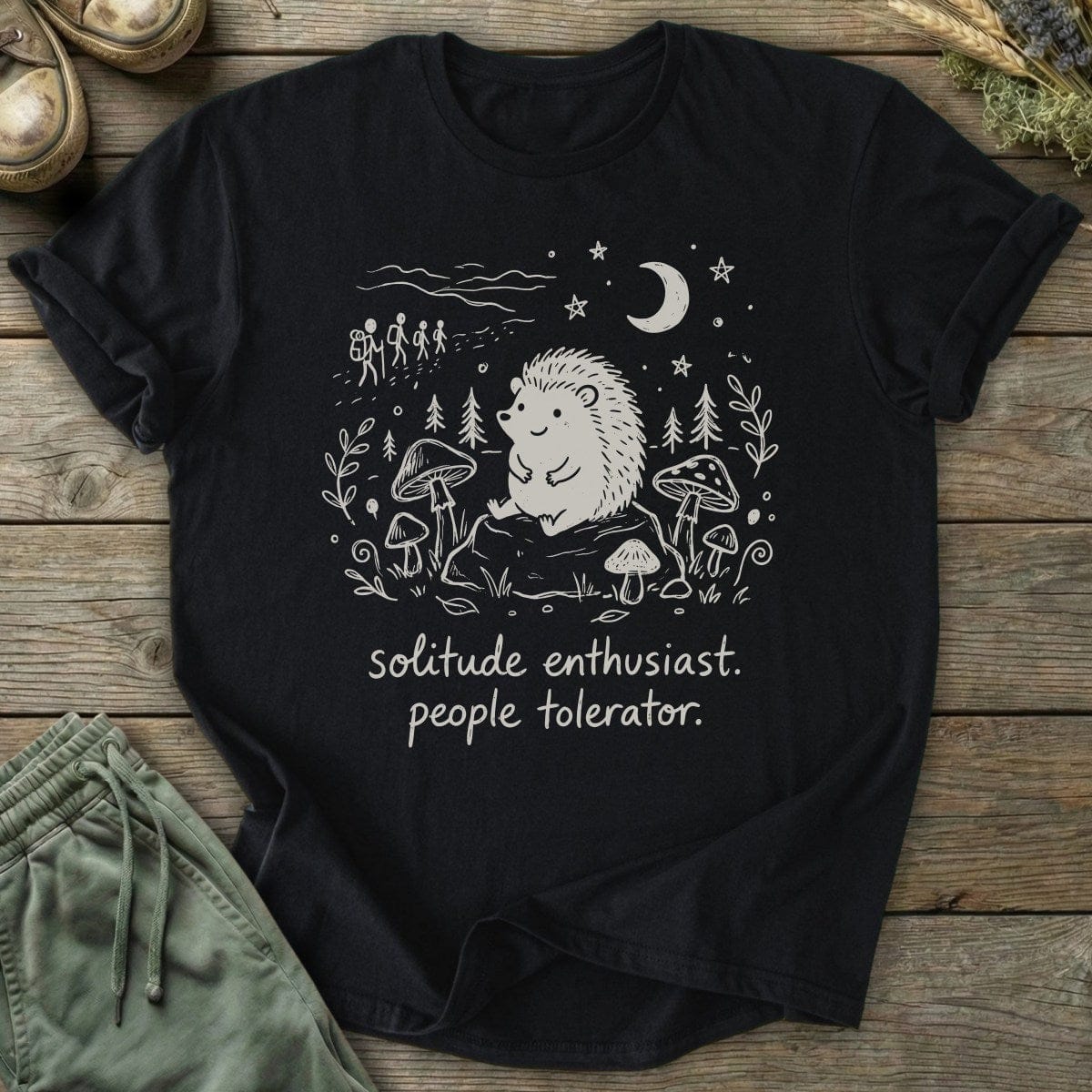 Printify T-Shirt Solitude Hedgehog T-Shirt