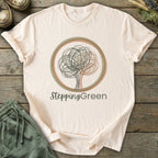 Printify T-Shirt Stepping Green Logo T-Shirt
