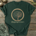 Printify T-Shirt Stepping Green Logo T-Shirt