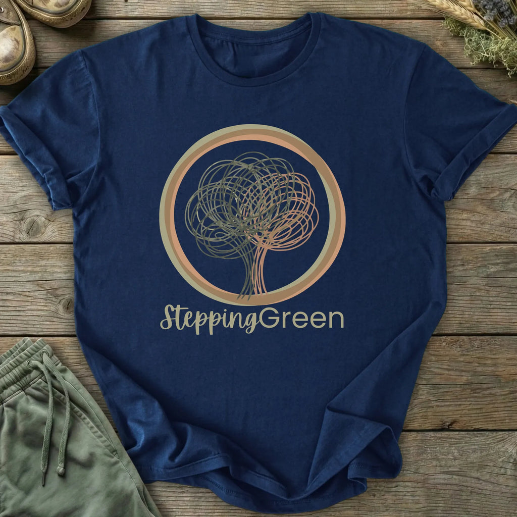 Printify T-Shirt Stepping Green Logo T-Shirt